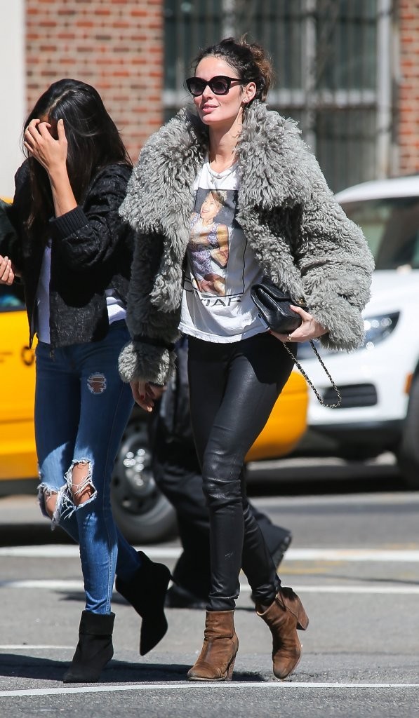 Nicole Trunfio out for a stroll with a friend in New York City