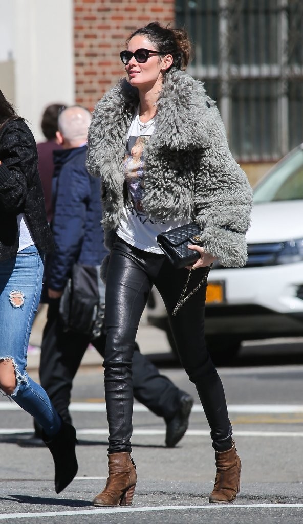 Nicole Trunfio out for a stroll with a friend in New York City