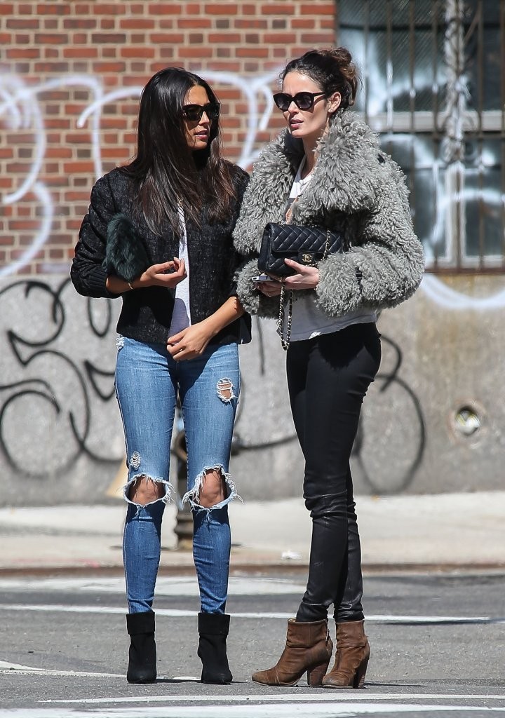 Nicole Trunfio out for a stroll with a friend in New York City