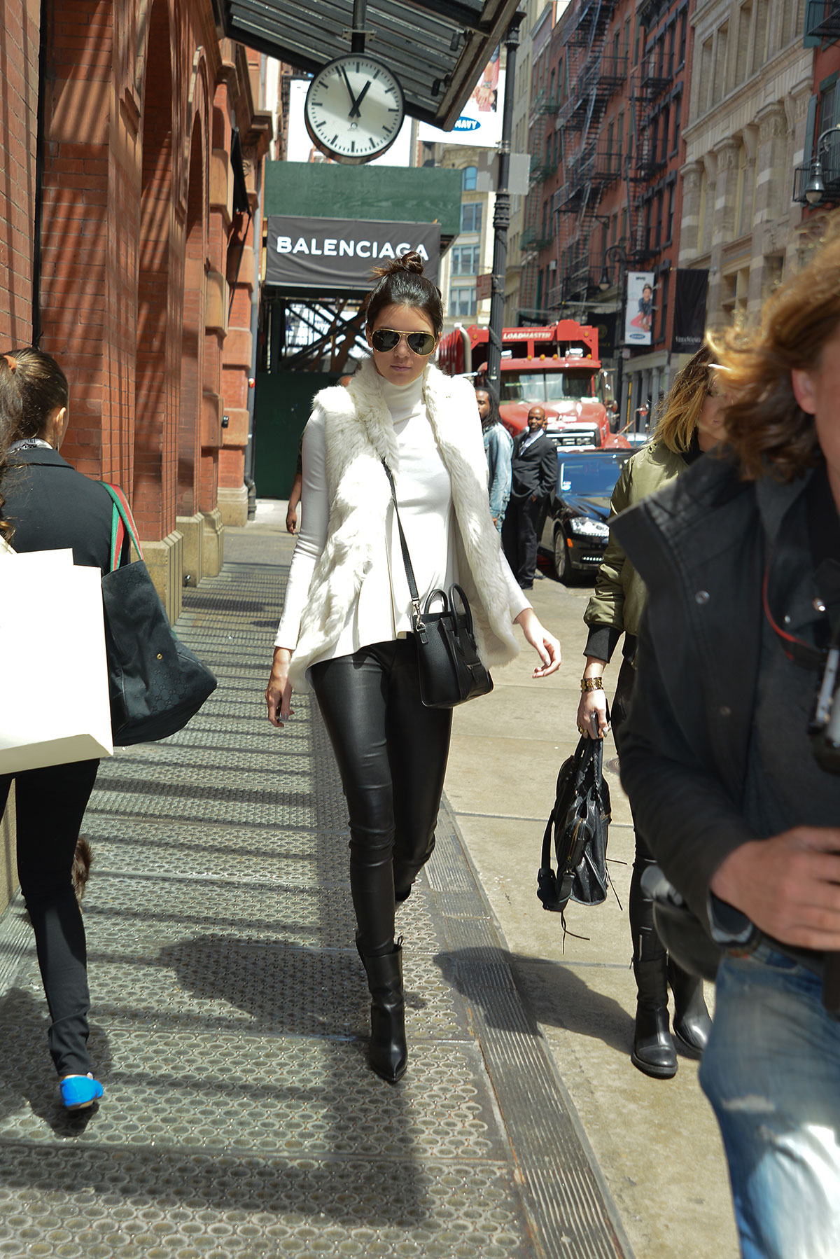 Kendall Jenner keeps it fierce in leather pants while heading to Mercer Hotel