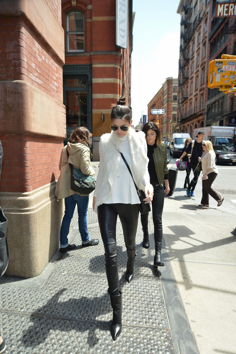 Kendall Jenner keeps it fierce in leather pants while heading to Mercer Hotel