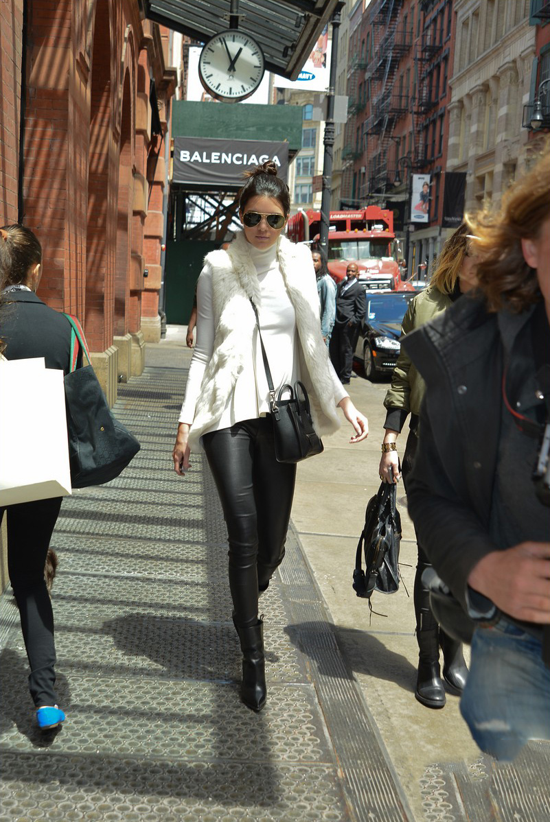 Kendall Jenner keeps it fierce in leather pants while heading to Mercer Hotel