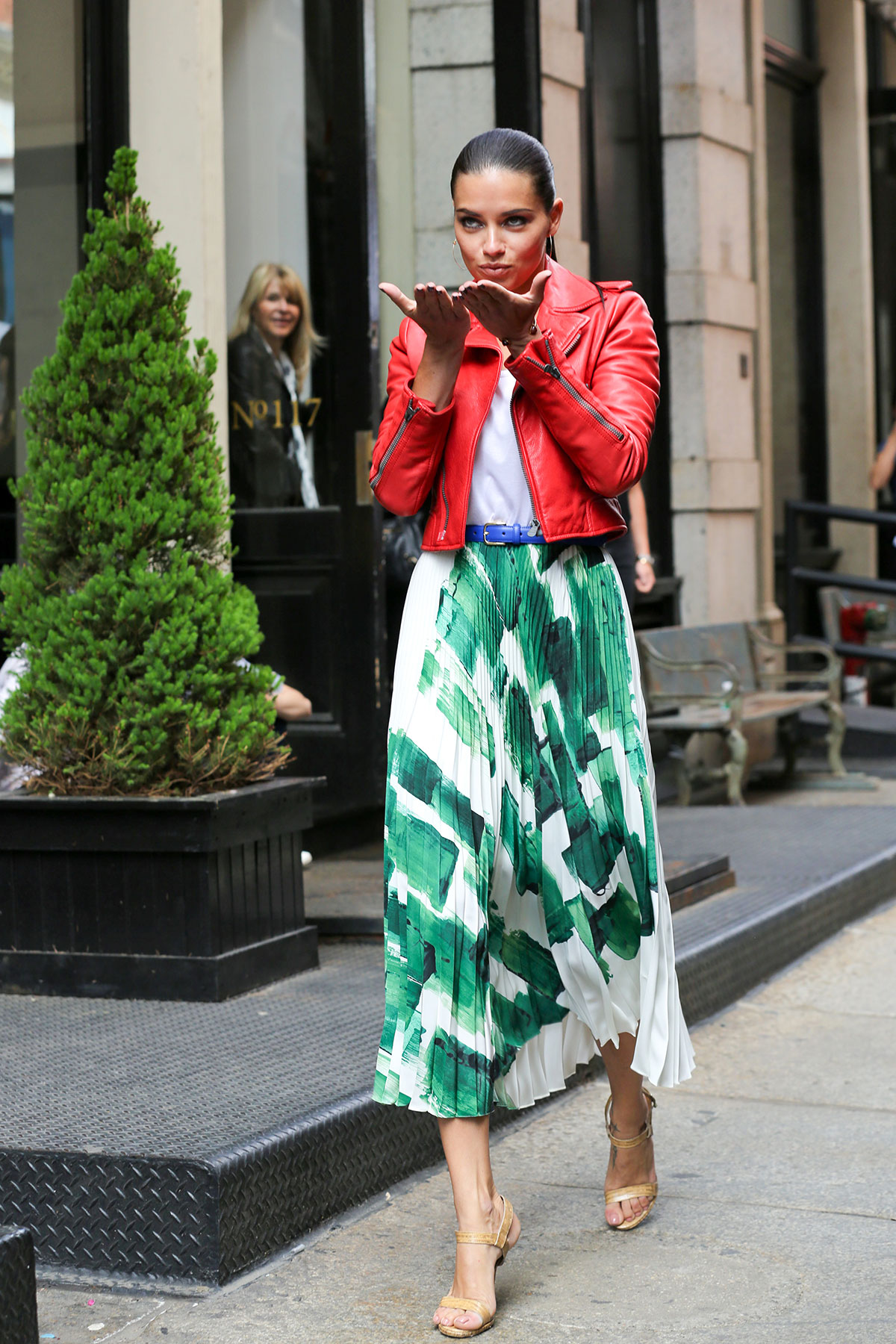 Adriana Lima Photo shoot for Maybelline in SoHo