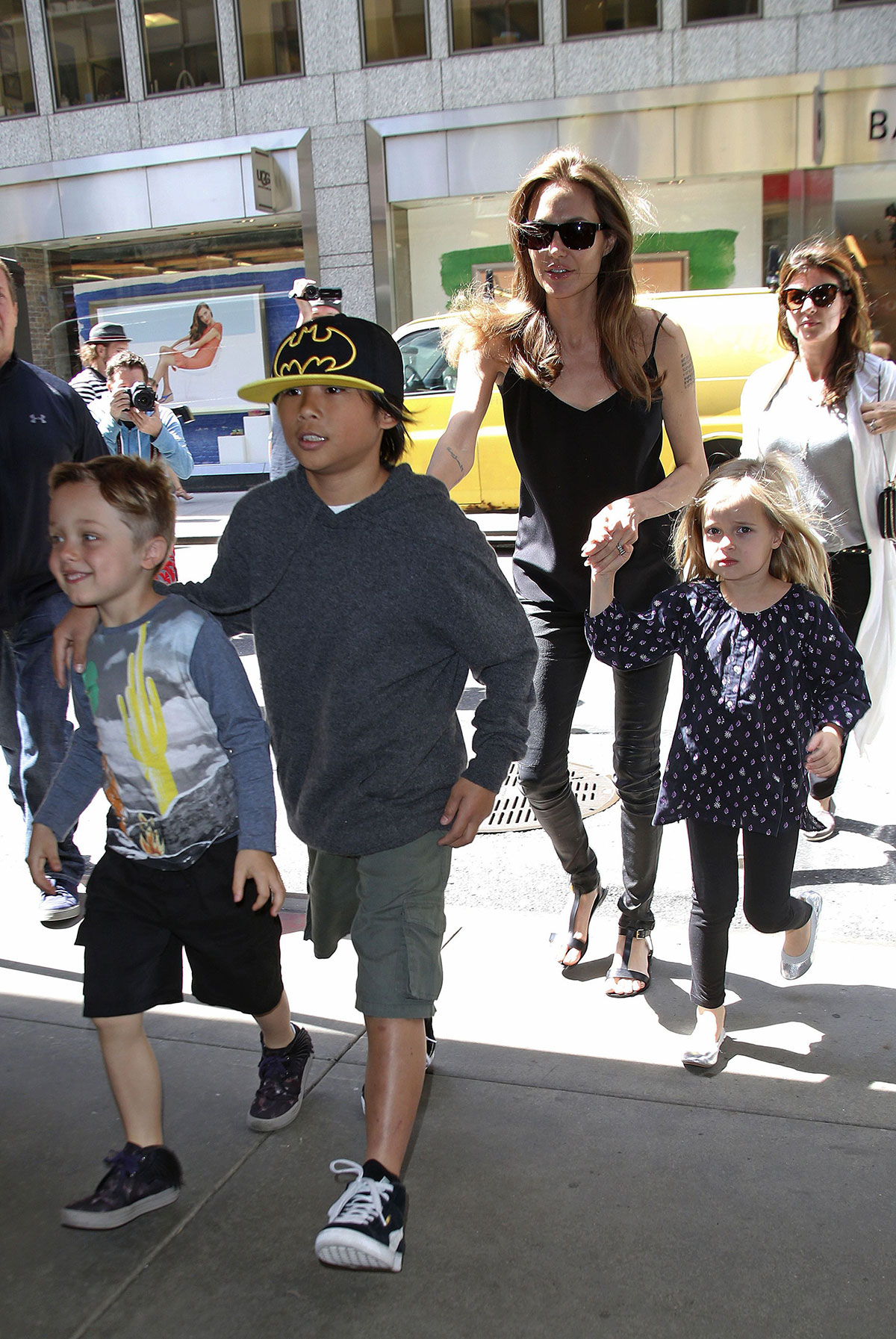 Angelina Jolie and her children at FAO Schwarz toy store