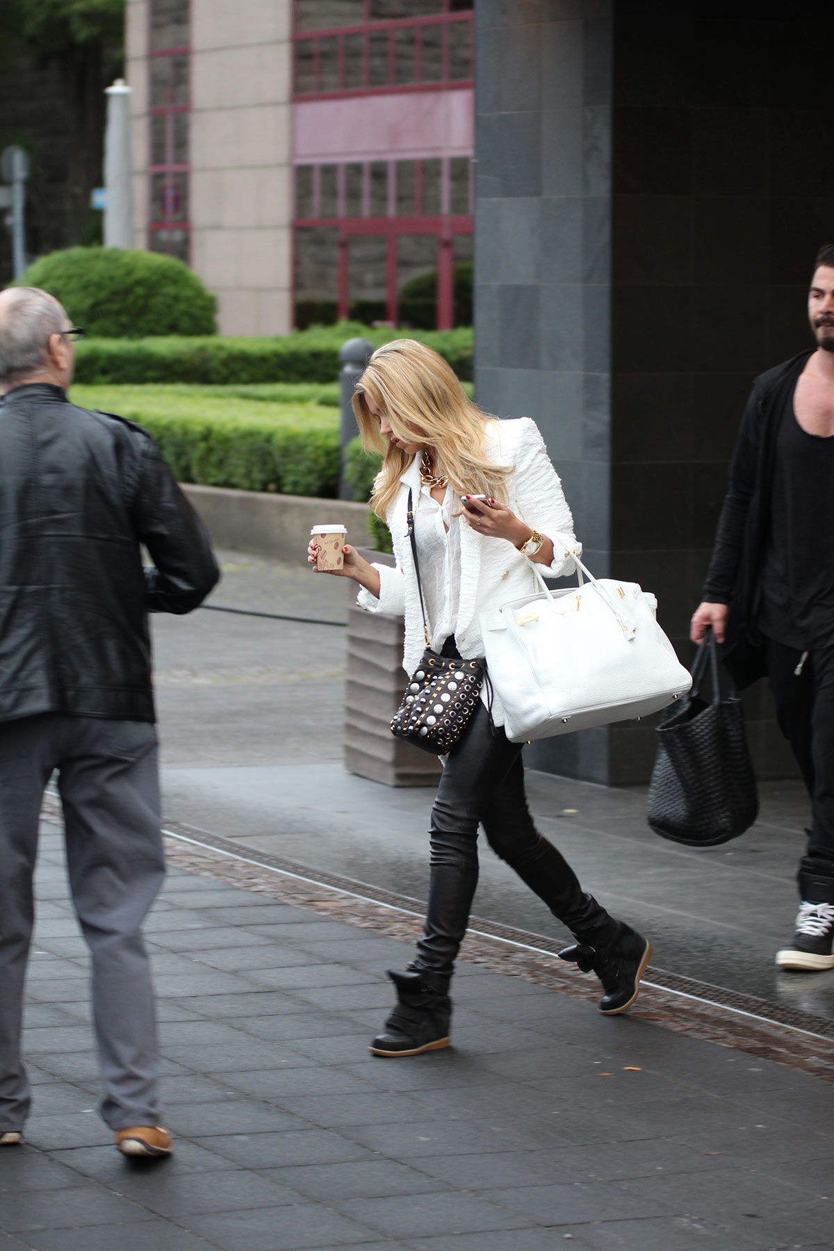 Sylvie Meis leaves the Hyatt Hotel in Koln