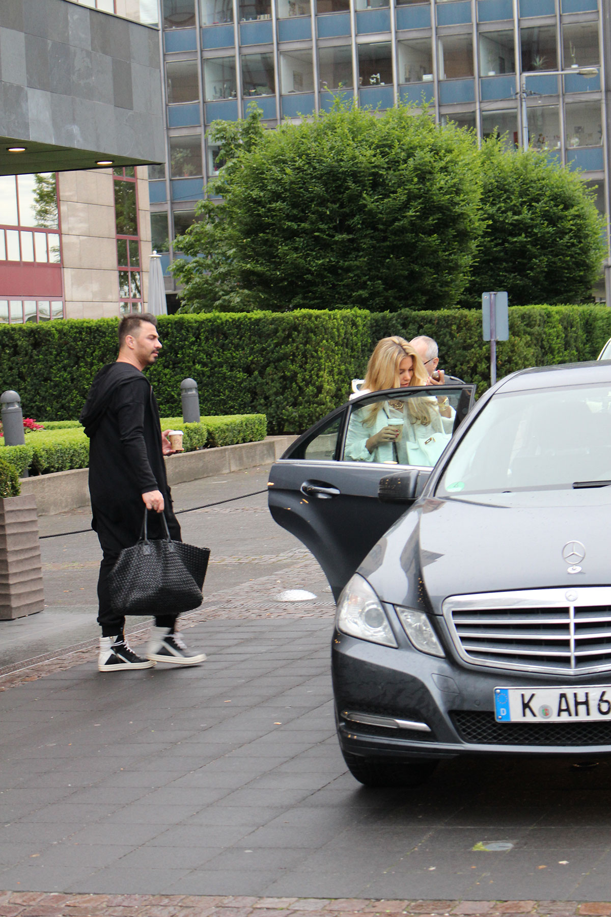 Sylvie Meis leaves the Hyatt Hotel in Koln