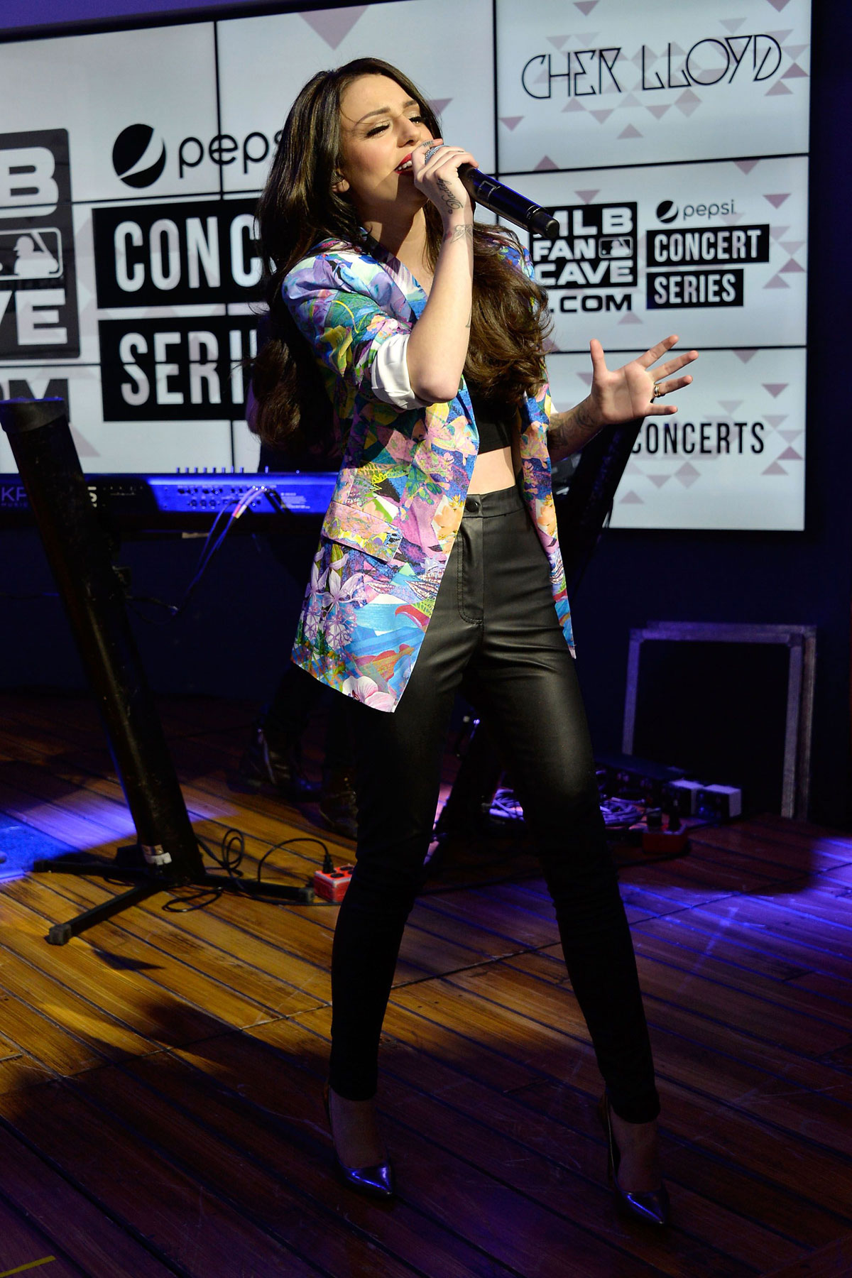 Cher Lloyd performs at MLB Fan Cave