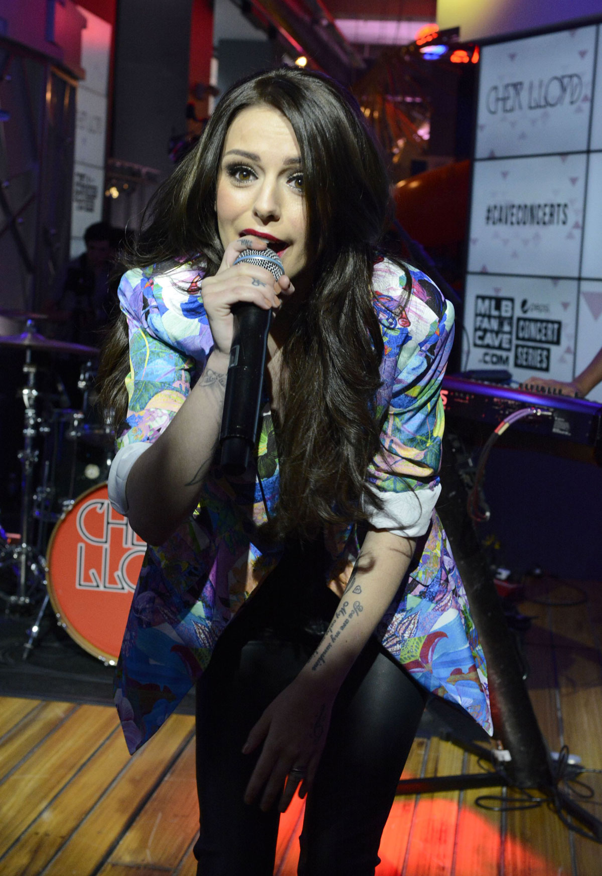 Cher Lloyd performs at MLB Fan Cave