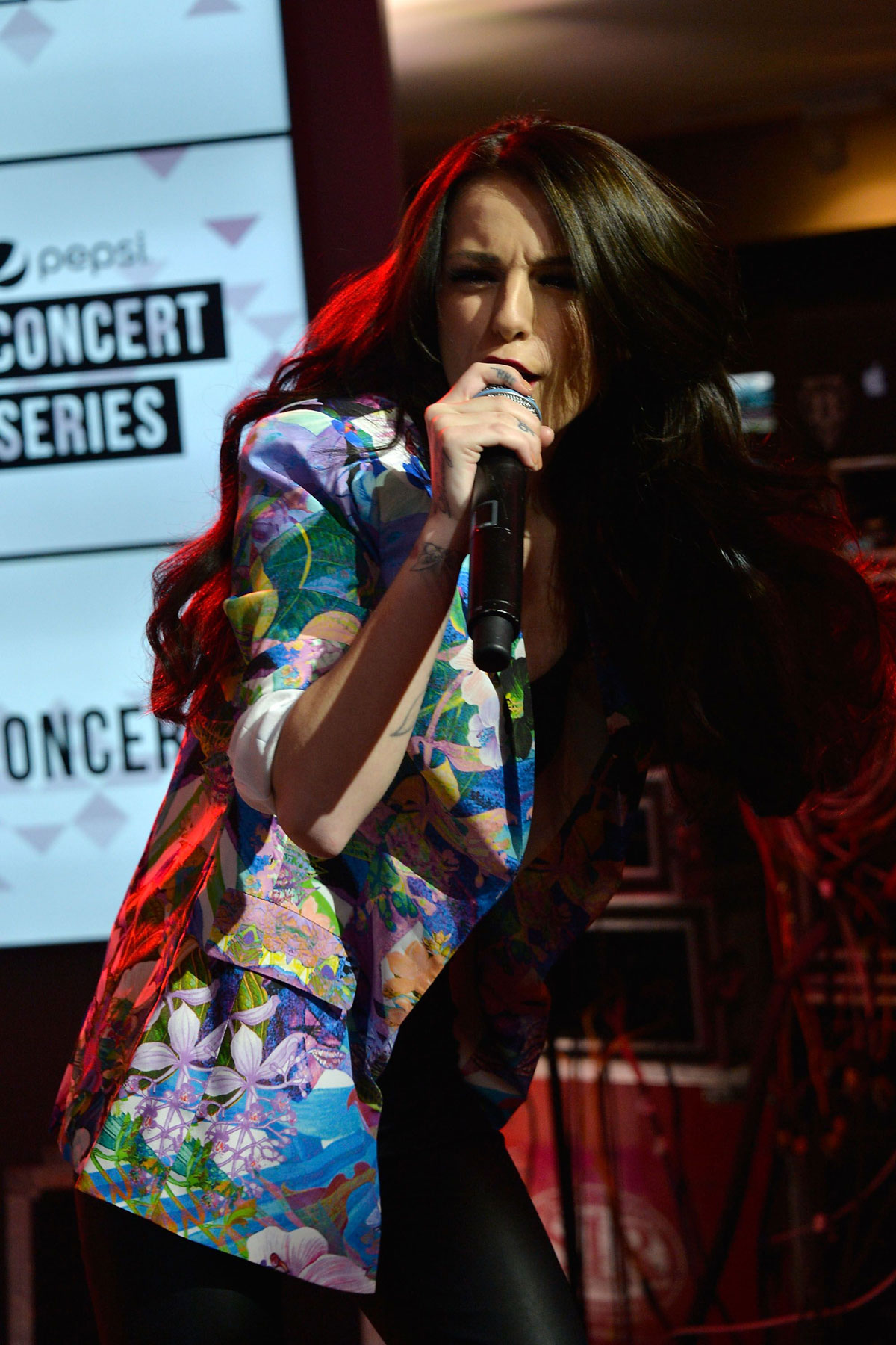 Cher Lloyd performs at MLB Fan Cave