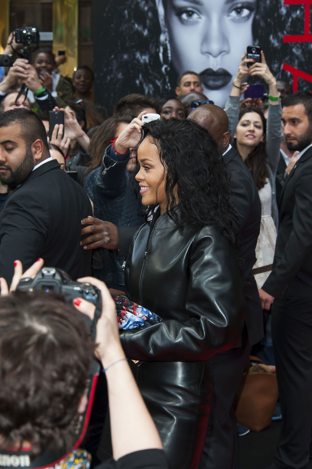 Rihanna attends Charity T-Shirt release with Hard Rock Cafe Paris