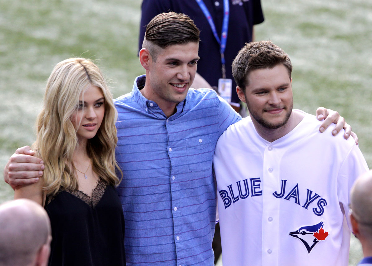 Nicola Peltz attends Blue Jays baseball game