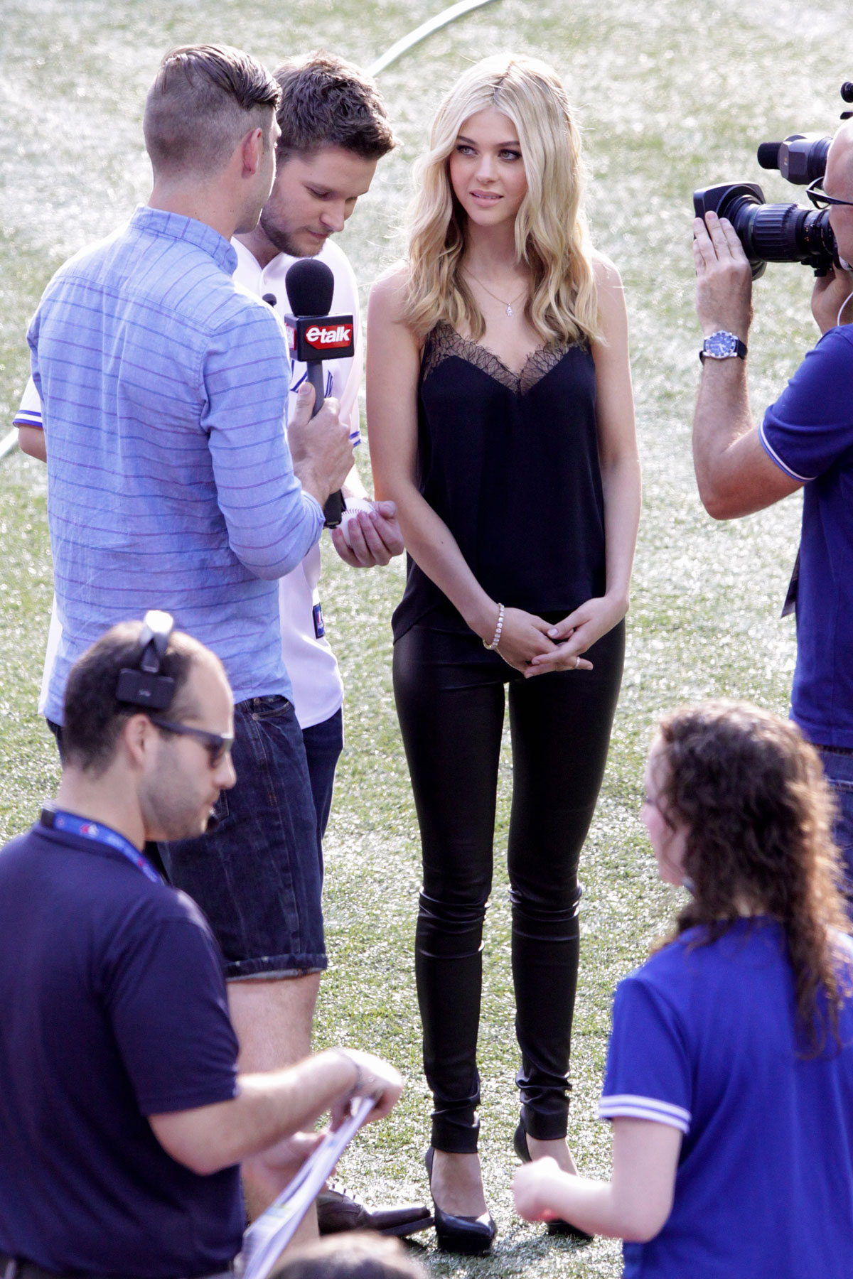 Nicola Peltz attends Blue Jays baseball game