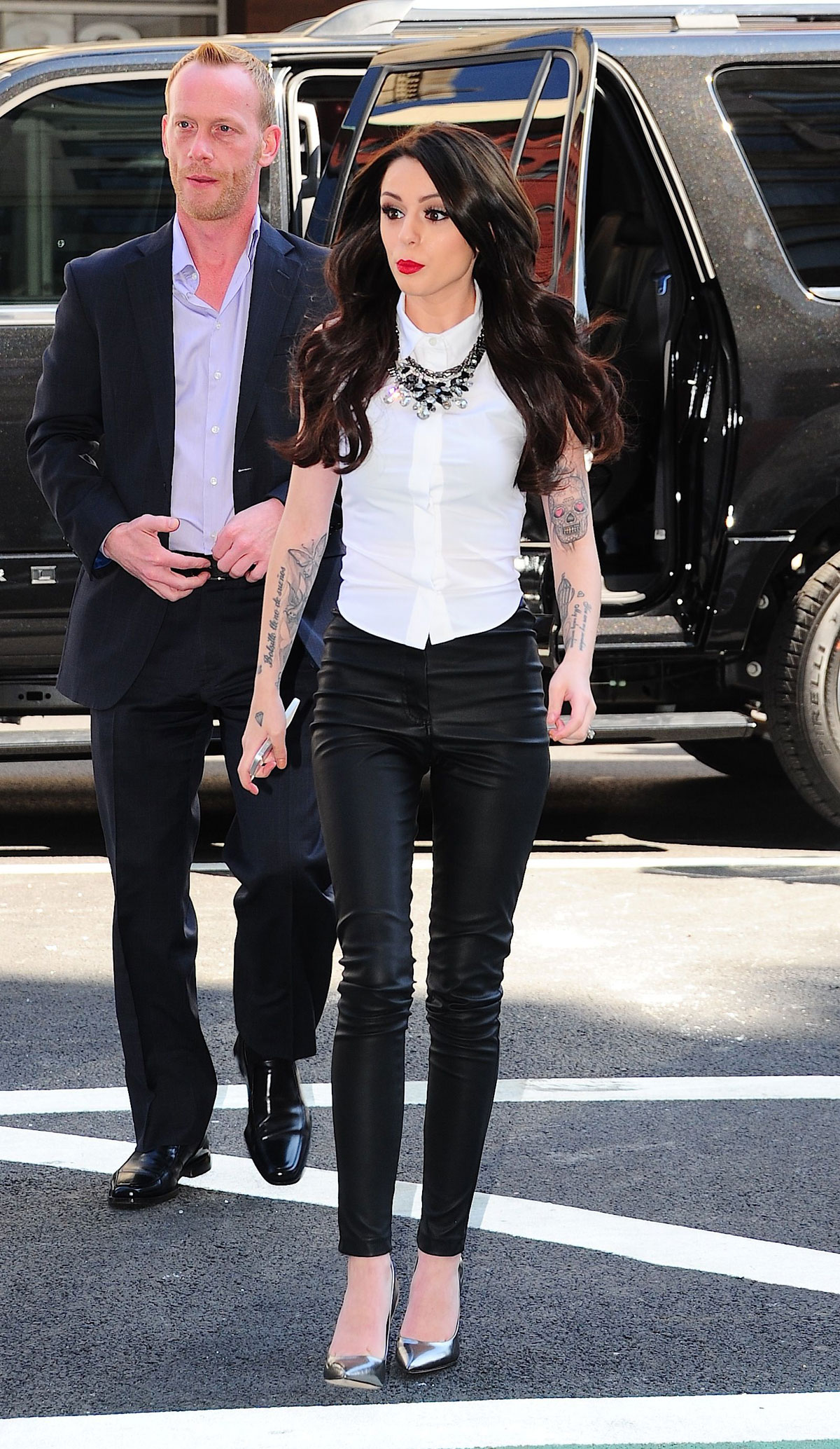 Cher Lloyd arriving at the MLB Fan Cave