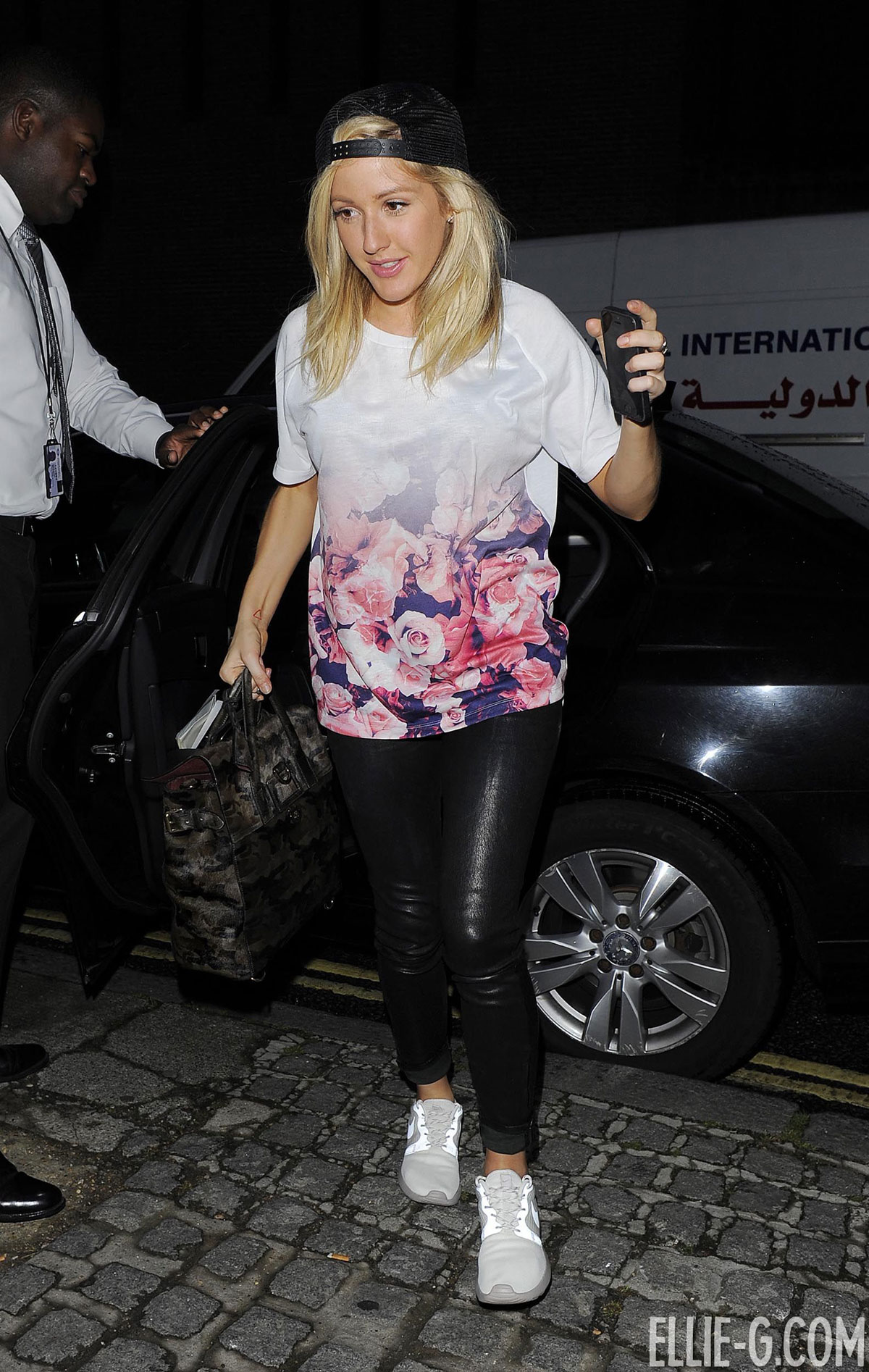 Ellie Goulding greets her fans outside the BBC Radio1