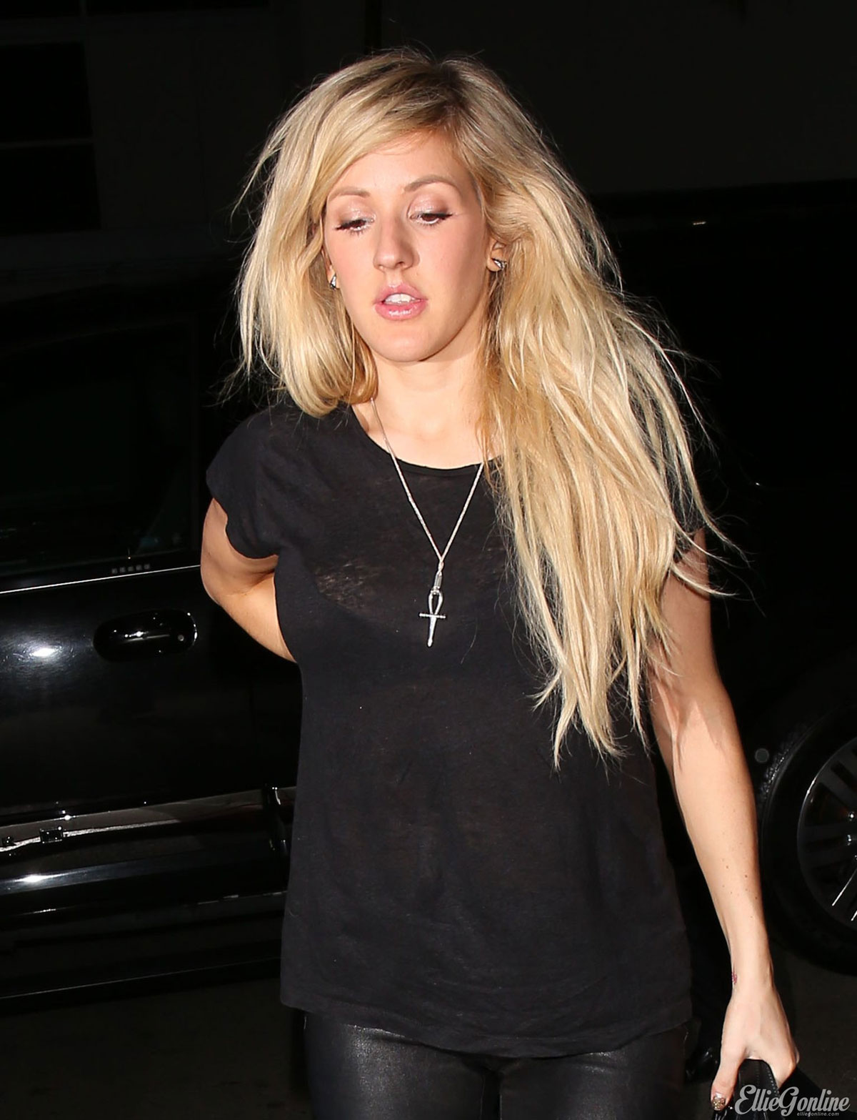 Ellie Goulding arriving at Crossroads restaurant