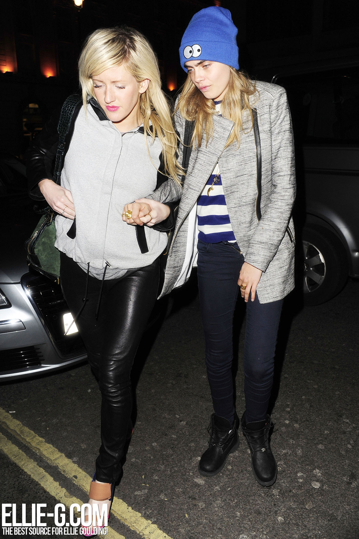 Ellie Goulding with Cara Delevingne at Mahiki