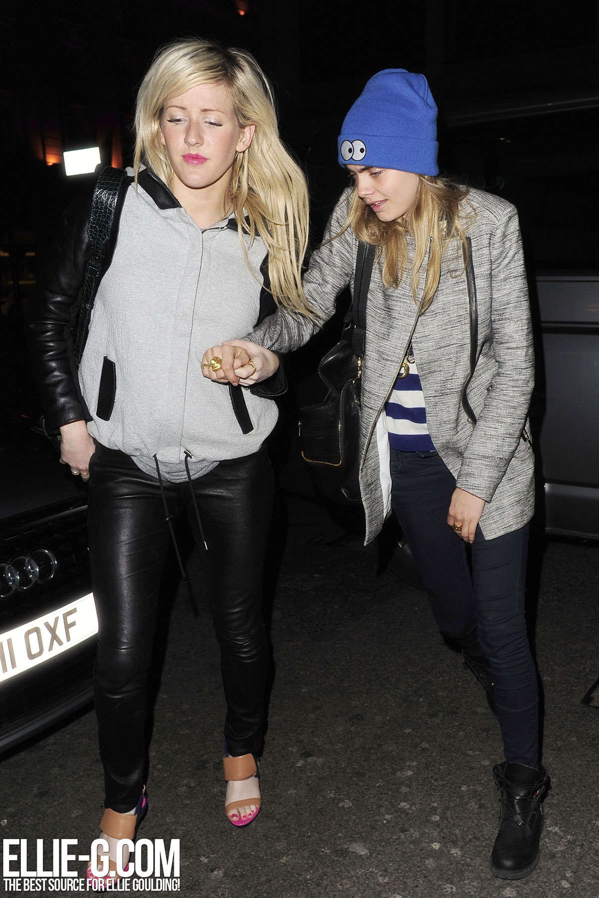 Ellie Goulding with Cara Delevingne at Mahiki