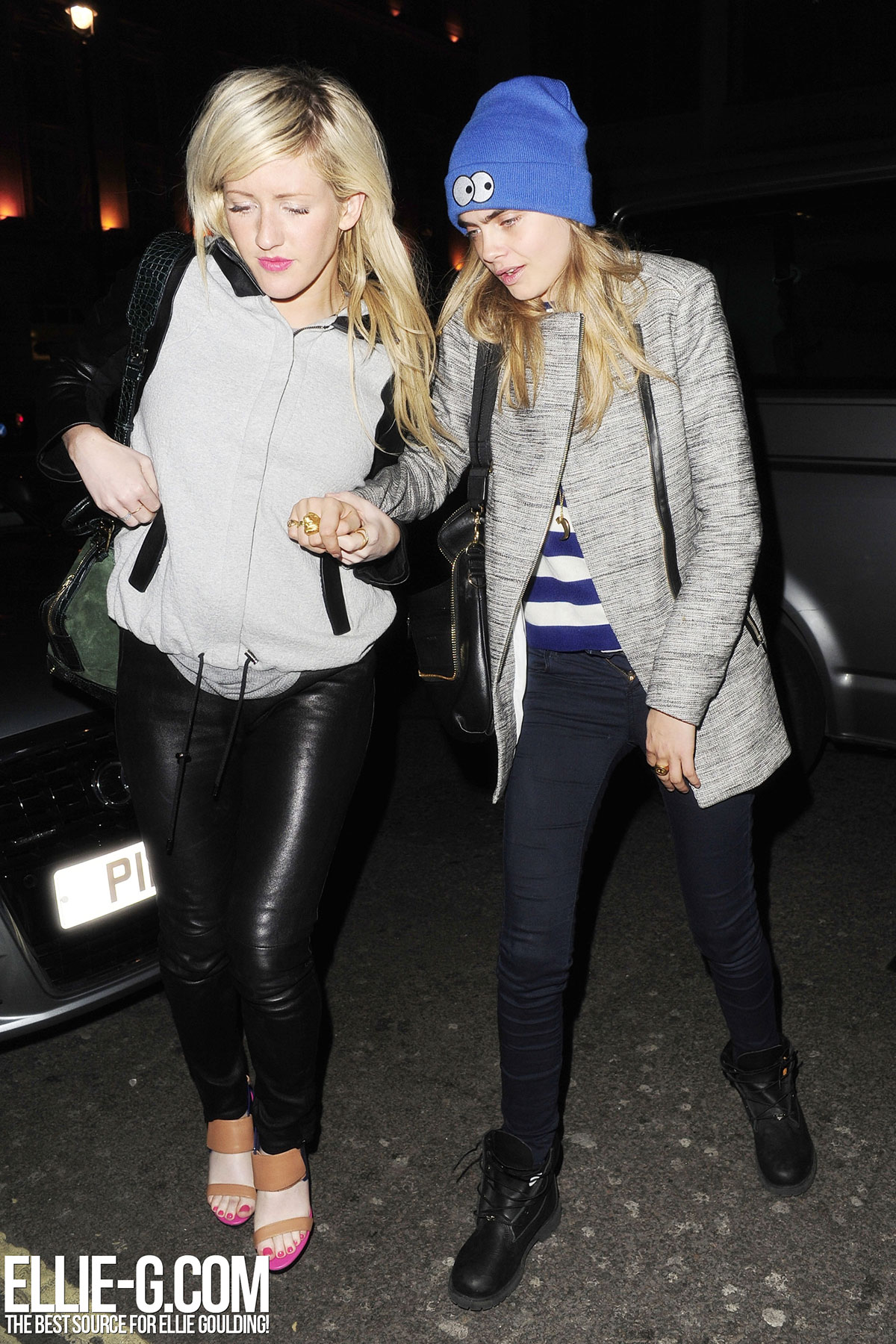 Ellie Goulding with Cara Delevingne at Mahiki