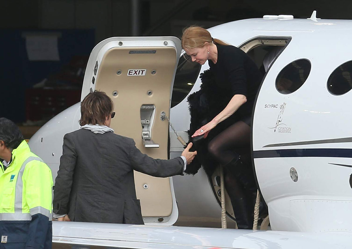 Nicole Kidman arrive into Melbourne