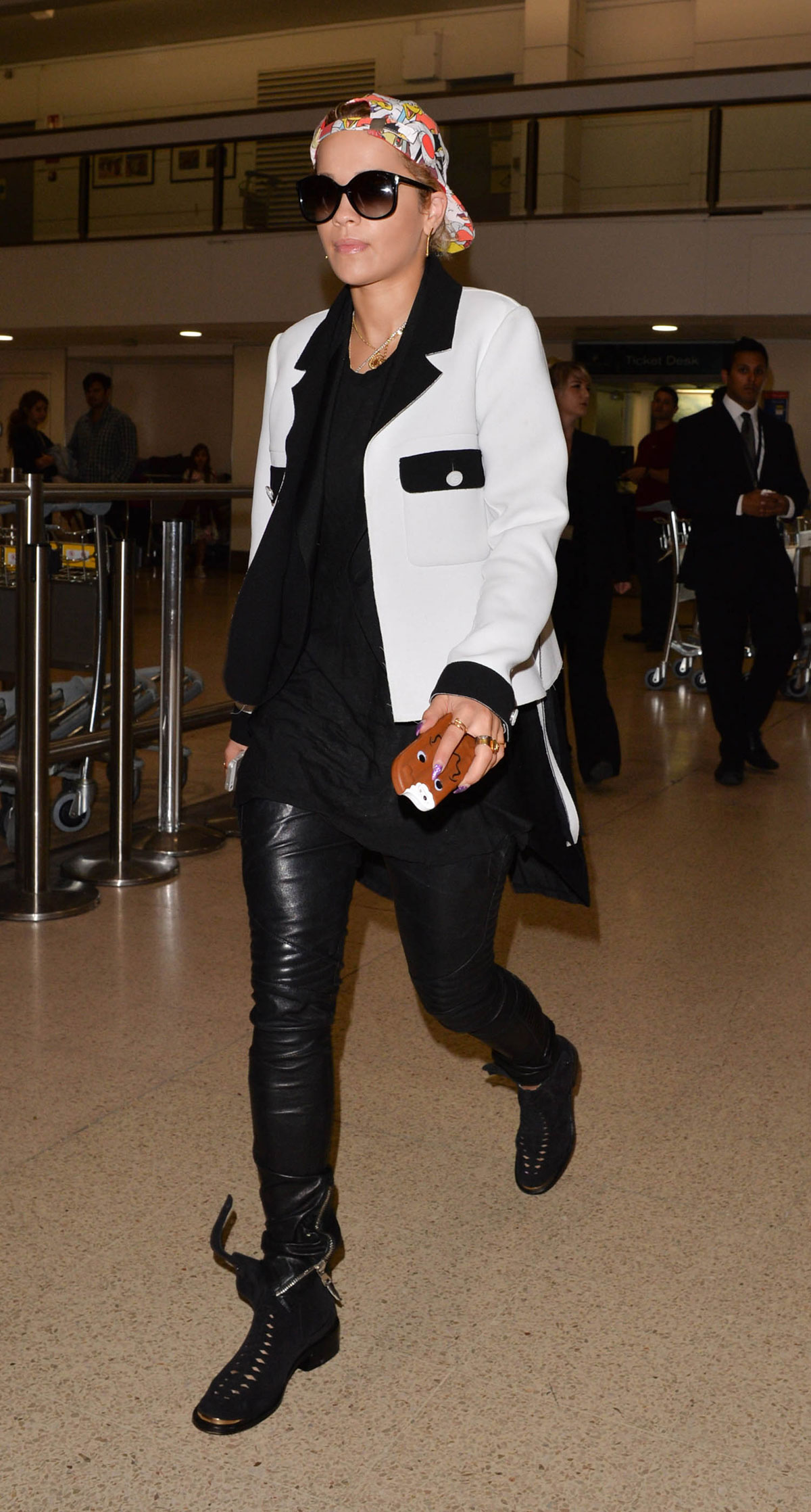 Rita Ora arriving at Heathrow airport