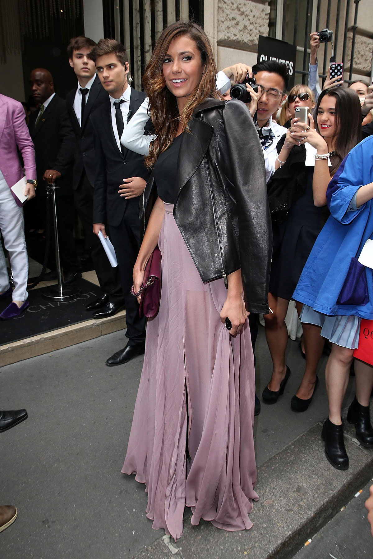 Nina Dobrev attends Elie Saab show