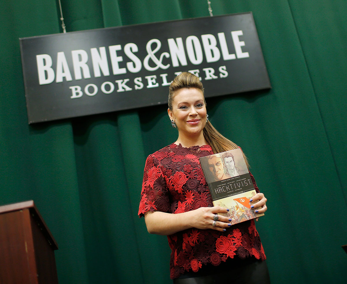 Alyssa Milano at Hacktivist book signing