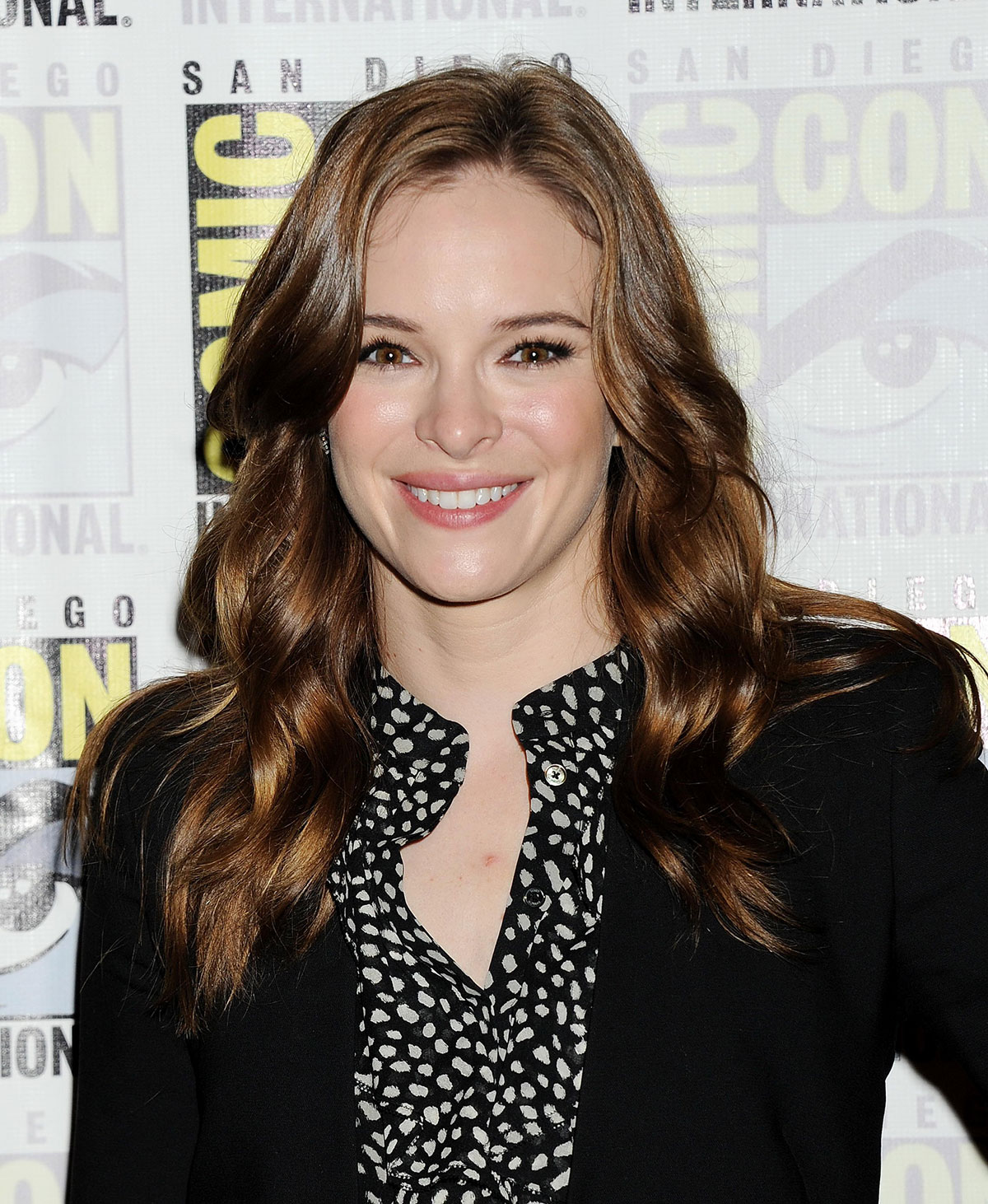 Danielle Panabaker attends The Flash press line during Comic-Con