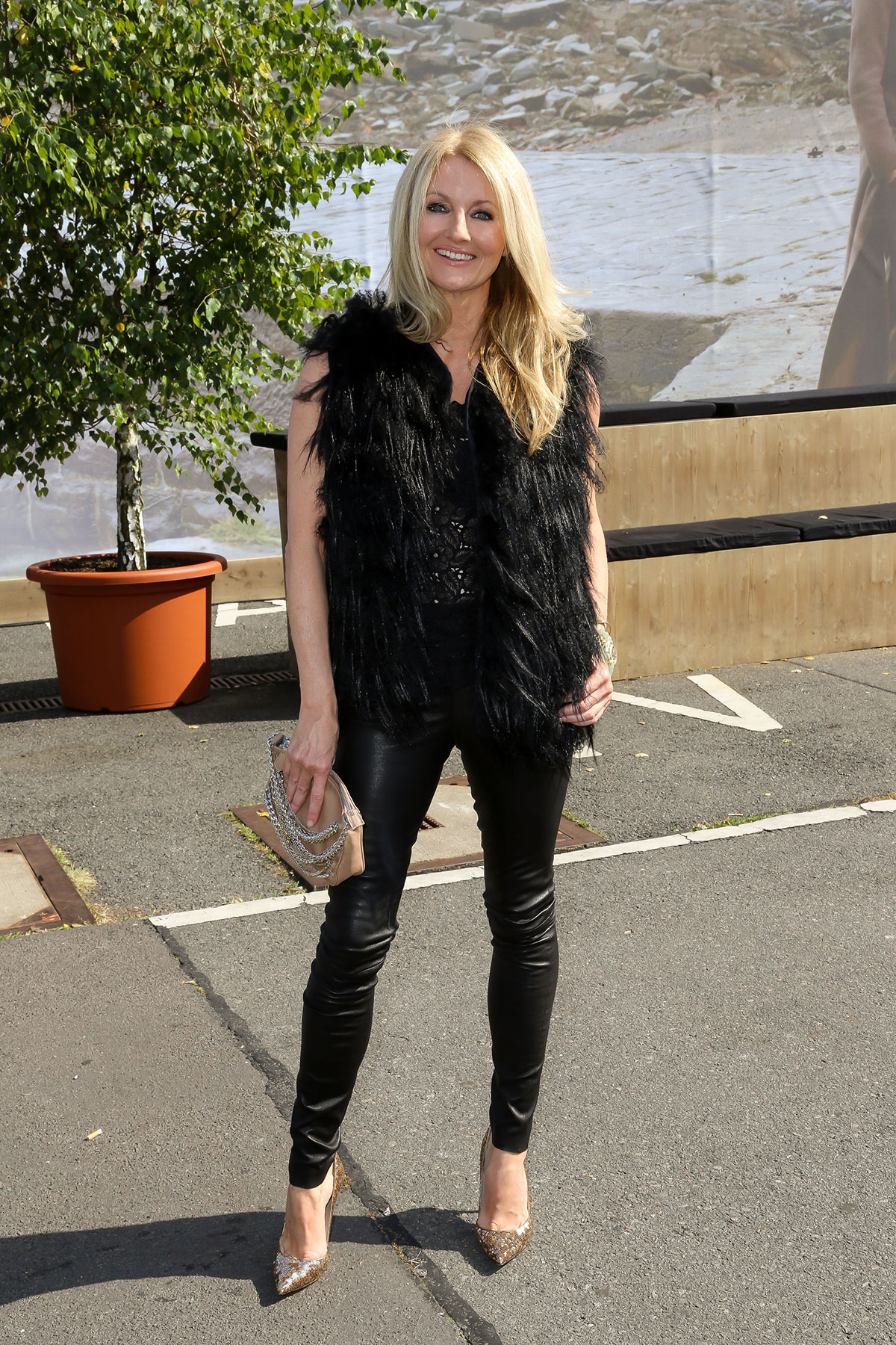 Frauke Ludowig attends Marc Cain Fashion Show Mercedes-Benz Fashion Week