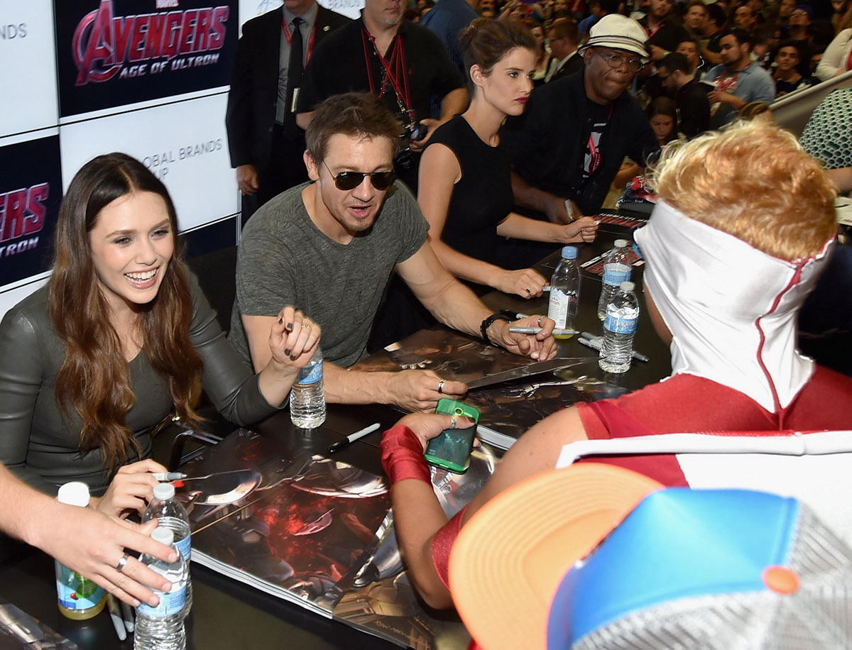 Elizabeth Olsen attends Avengers Age of Ultron Press Line at Comic-Con