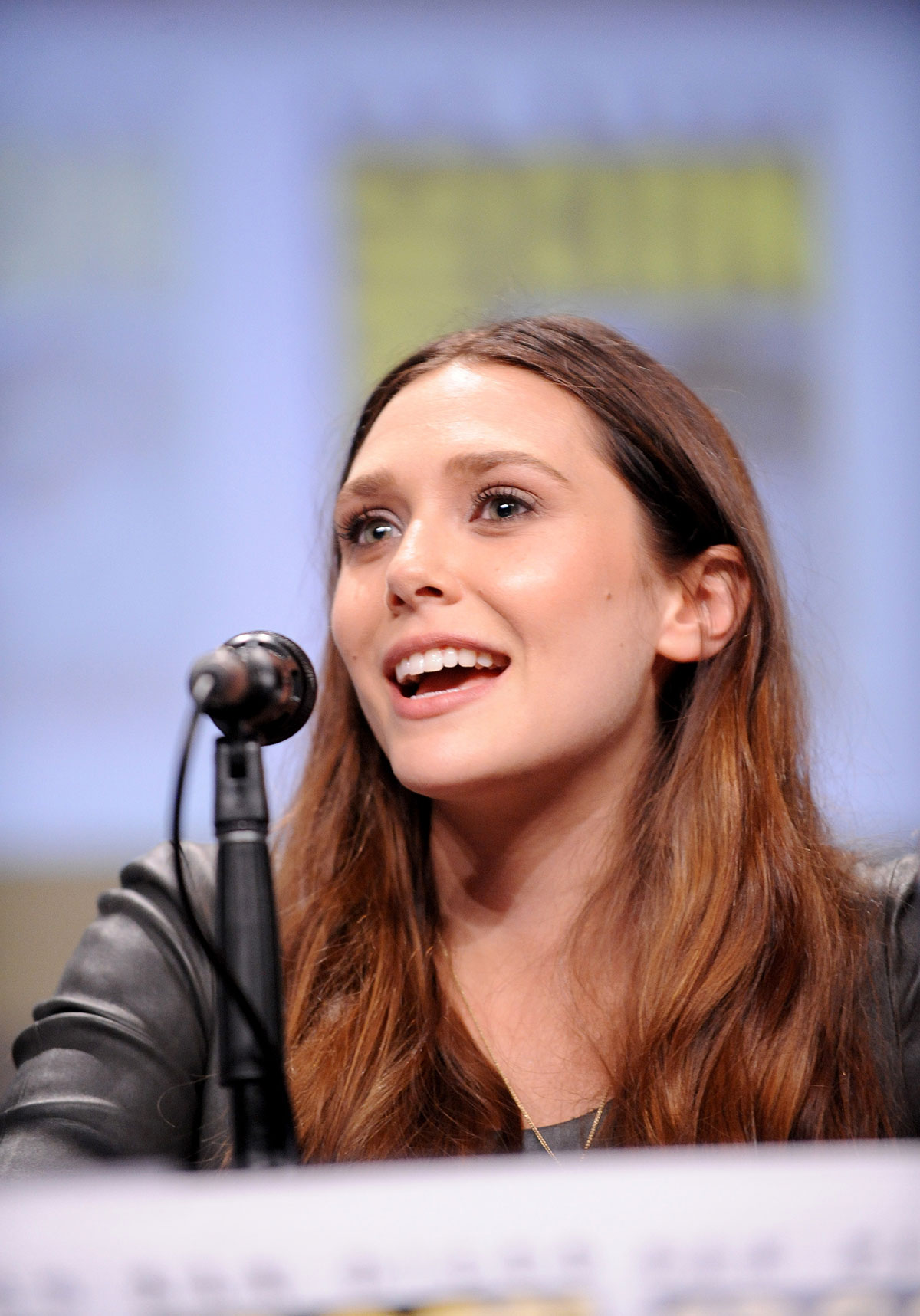 Elizabeth Olsen attends Avengers Age of Ultron Press Line at Comic-Con