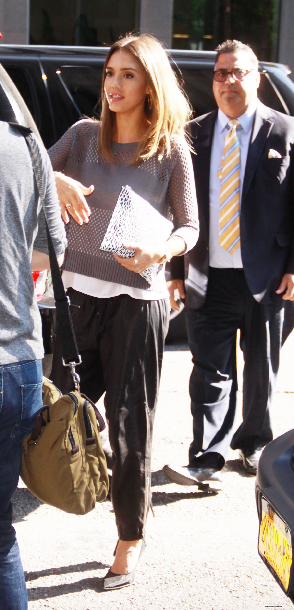 Jessica Alba arriving at SiriusXM Studio in NYC