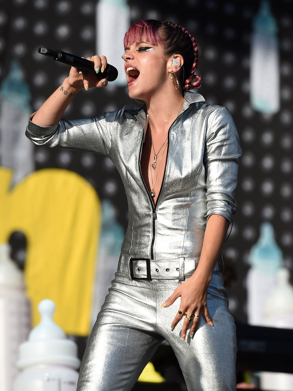 Lily Allen performance candids at the V Festival