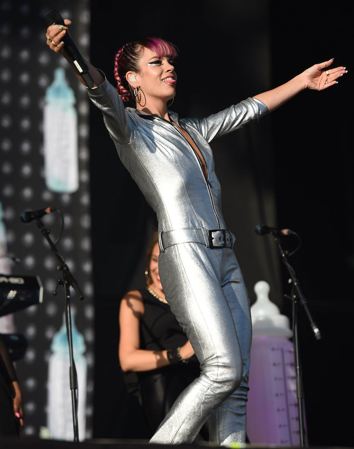 Lily Allen performance candids at the V Festival