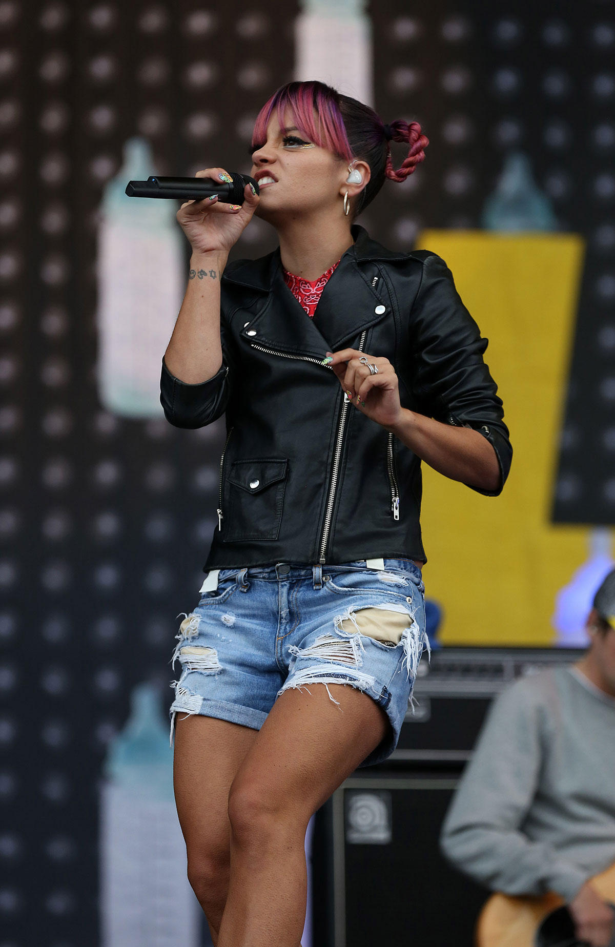 Lily Allen performance candids at the V Festival