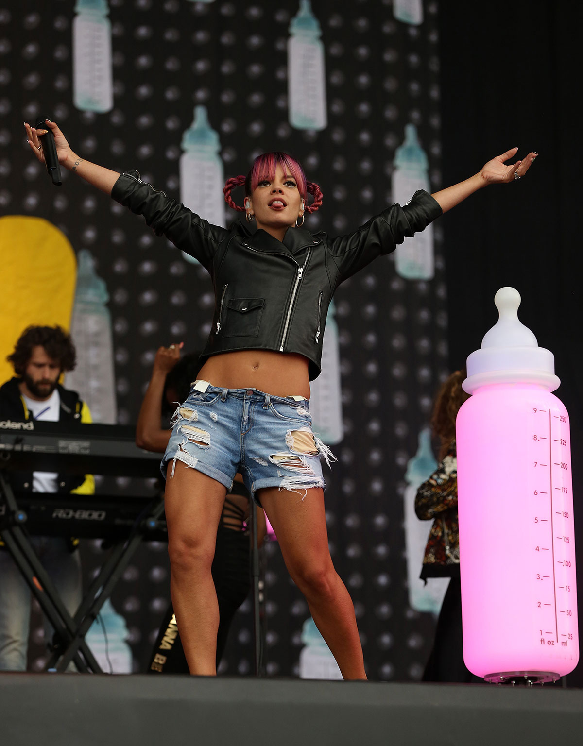 Lily Allen performance candids at the V Festival