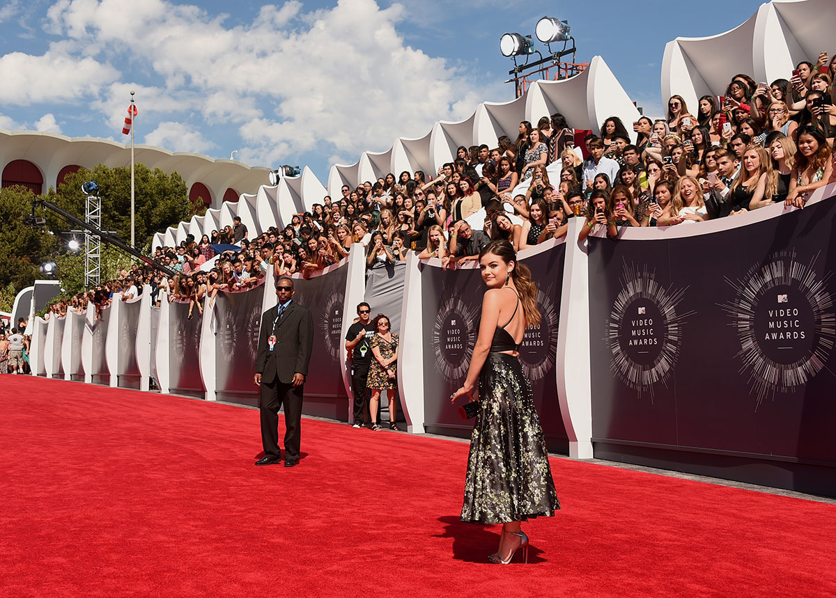 Lucy Hale attends 2014 MTV Video Music Awards