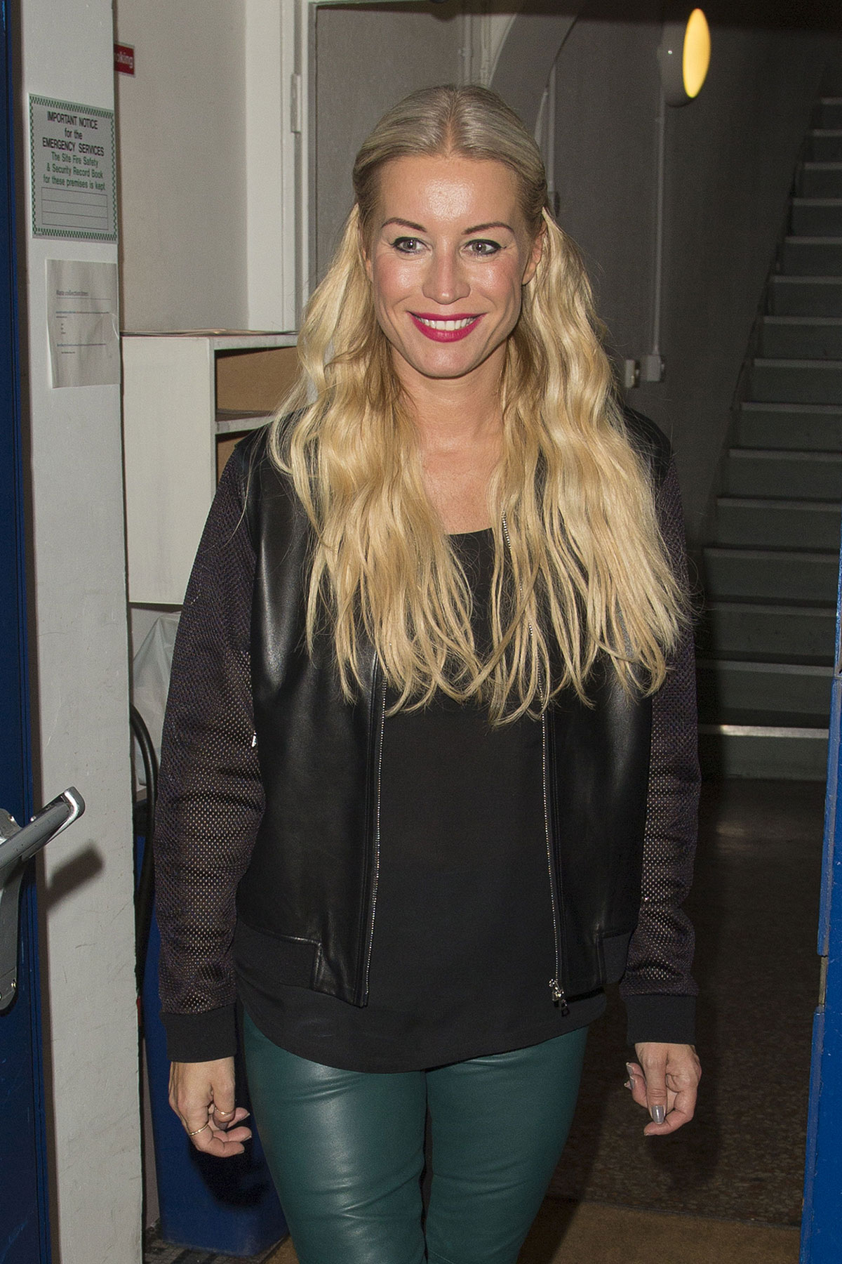 Denise Van Outen leaving the Arts Theatre