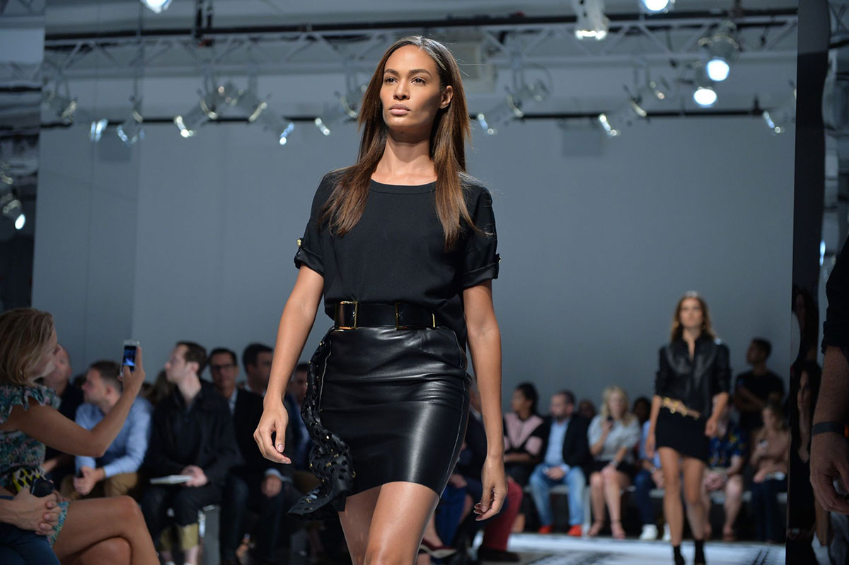 Joan Smalls attends the Anthony Vaccarello X Versus Versace show