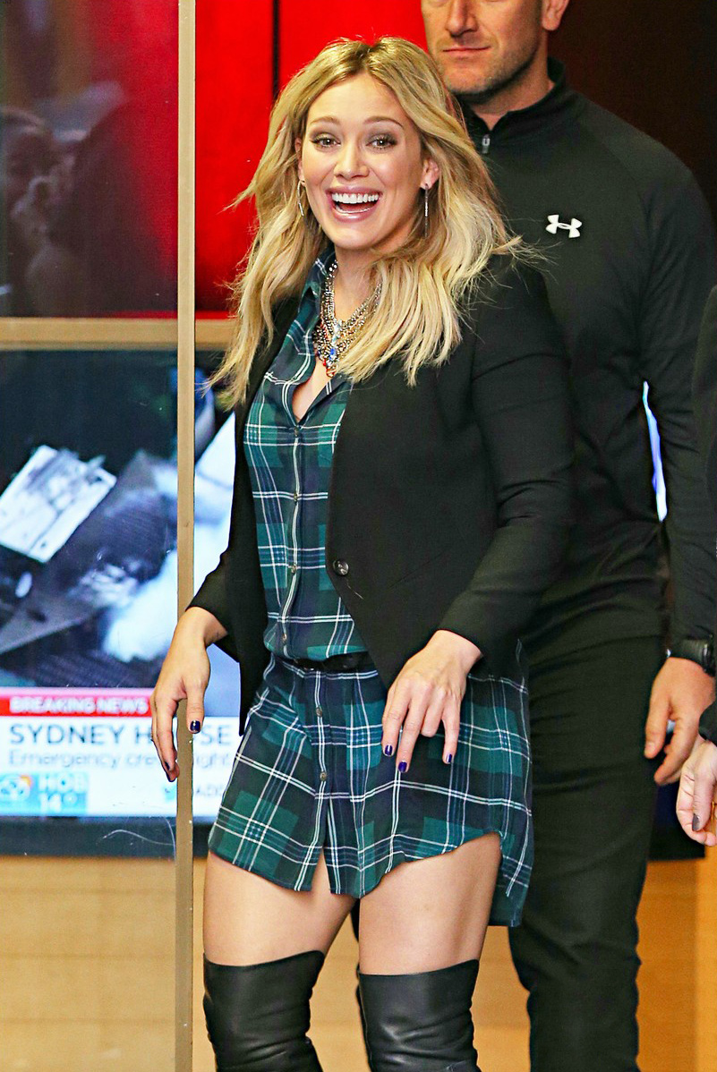 Hilary Duff leaves the Seven Sunrise Morning Show