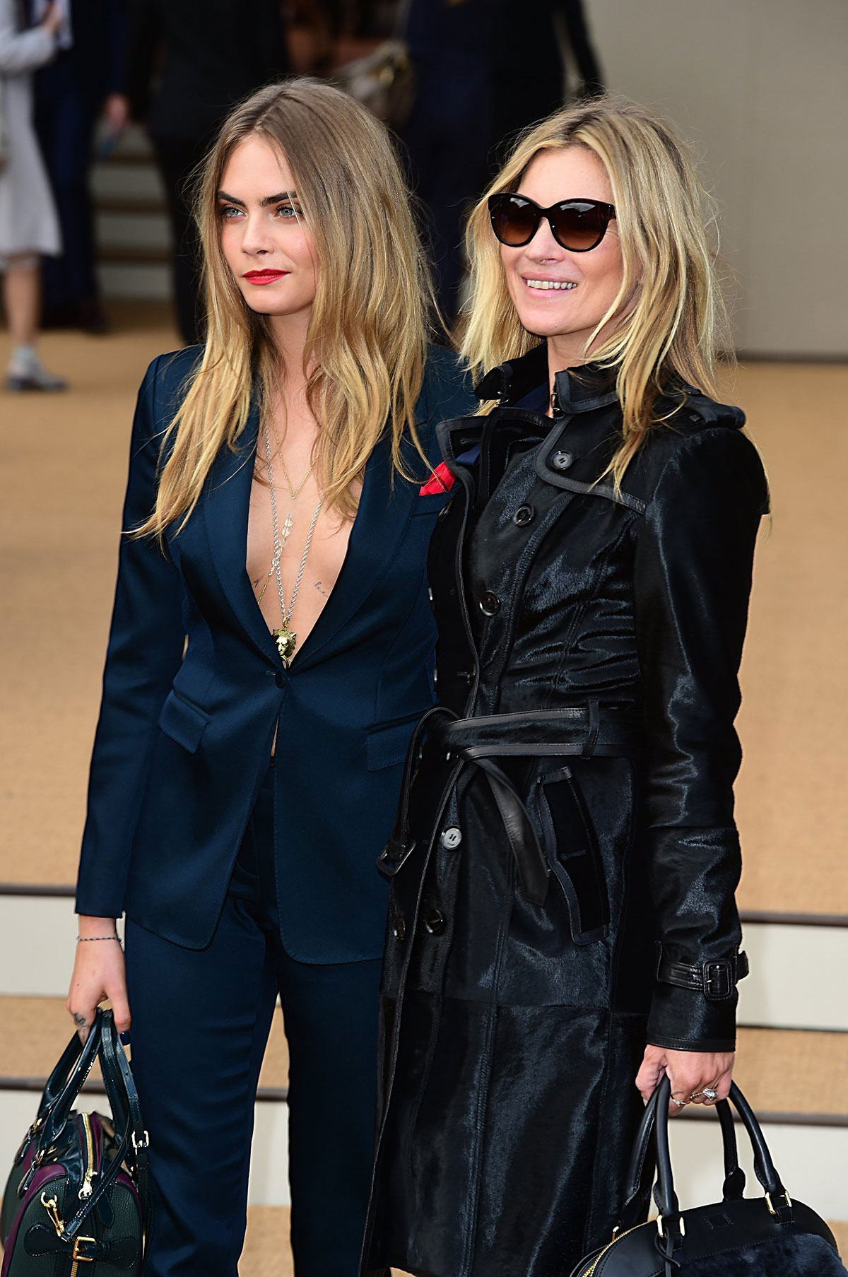 Cara Delevingne and Kate Moss attend Burberry Prorsum show