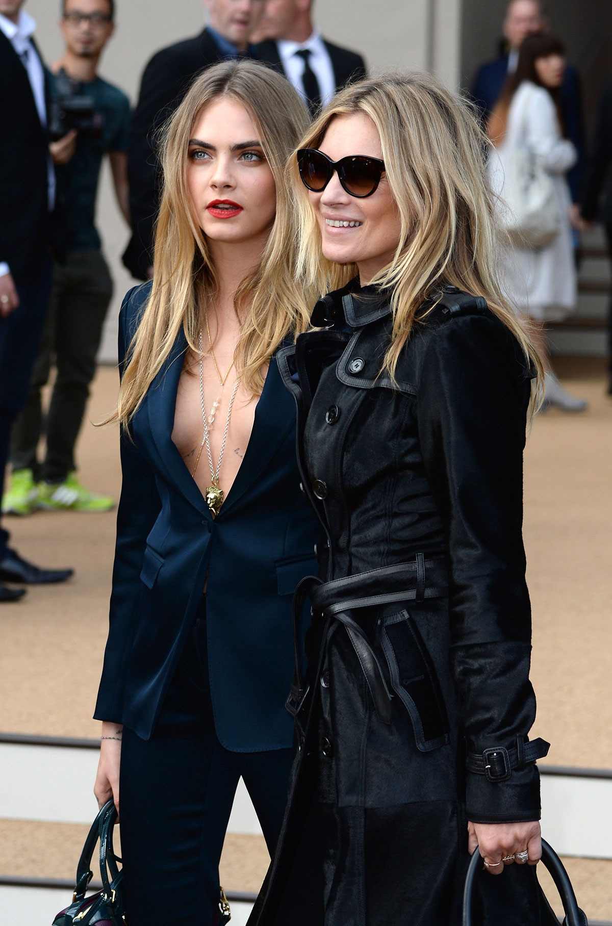 Cara Delevingne and Kate Moss attend Burberry Prorsum show