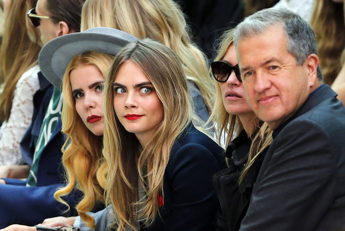 Cara Delevingne and Kate Moss attend Burberry Prorsum show