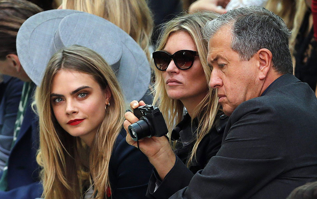 Cara Delevingne and Kate Moss attend Burberry Prorsum show