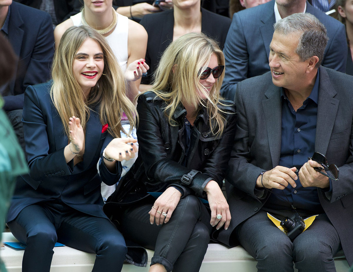 Cara Delevingne and Kate Moss attend Burberry Prorsum show