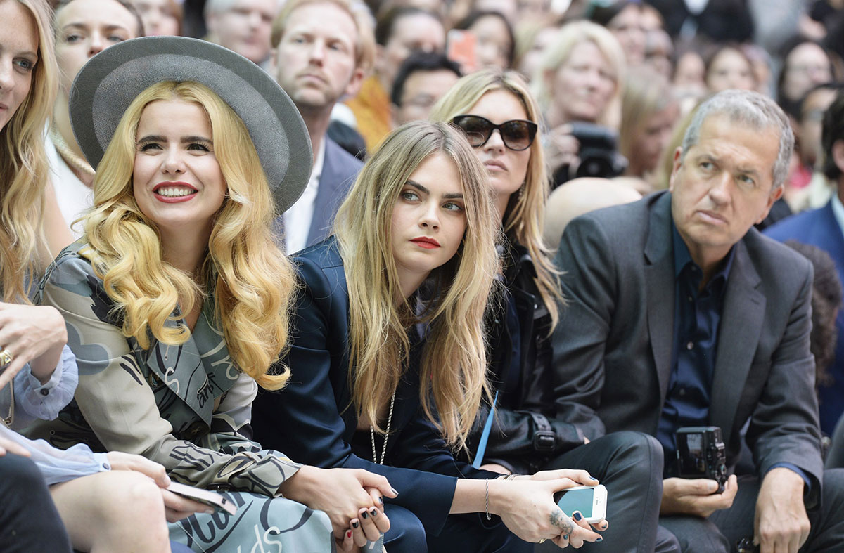 Cara Delevingne and Kate Moss attend Burberry Prorsum show