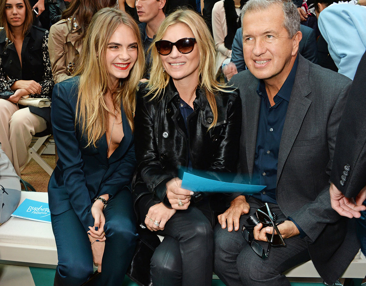 Cara Delevingne and Kate Moss attend Burberry Prorsum show