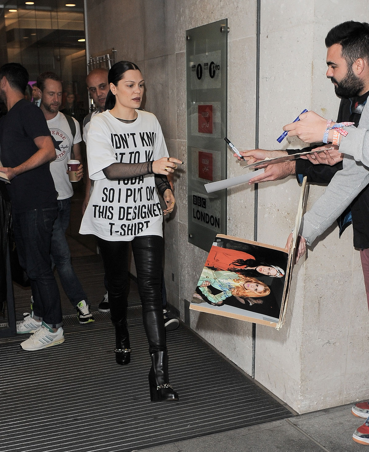 Jessie J leaving BBC Radio 1 Studios in London