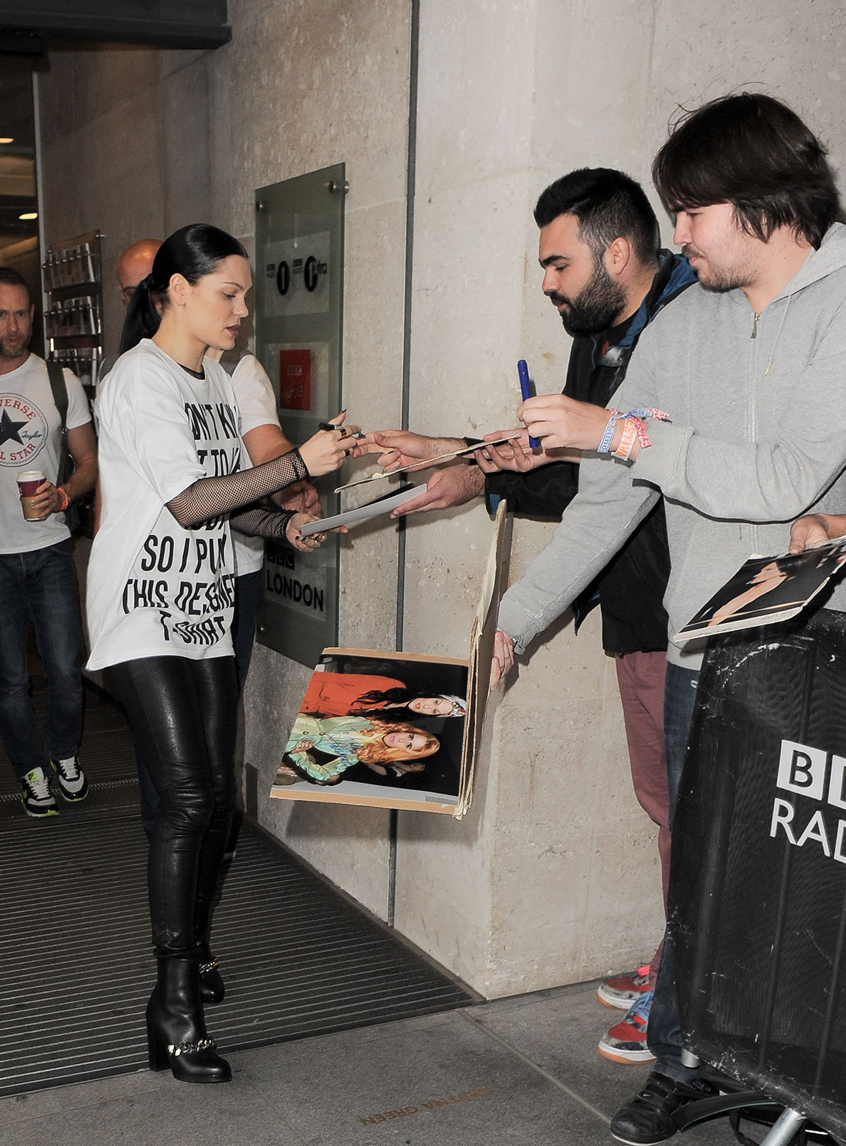 Jessie J leaving BBC Radio 1 Studios in London