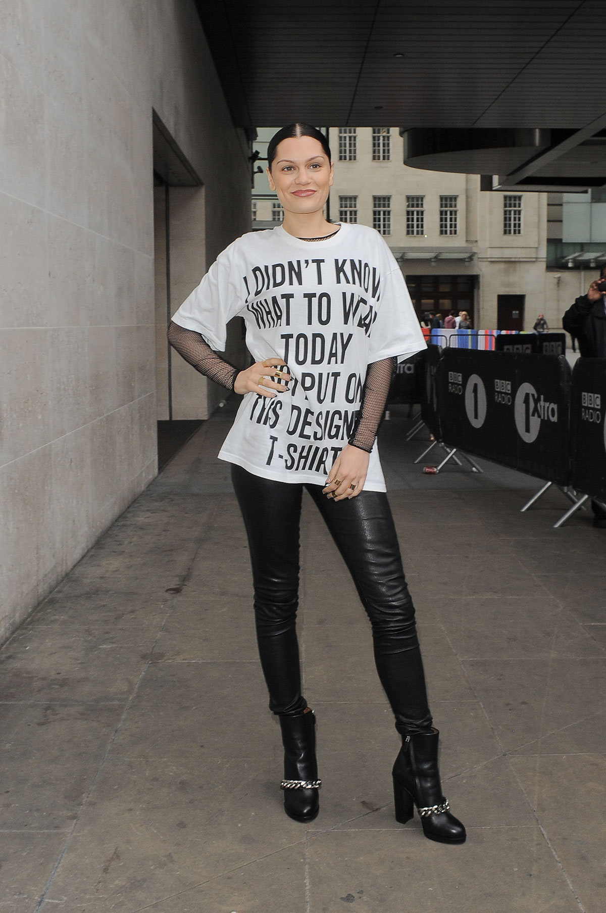 Jessie J leaving BBC Radio 1 Studios in London