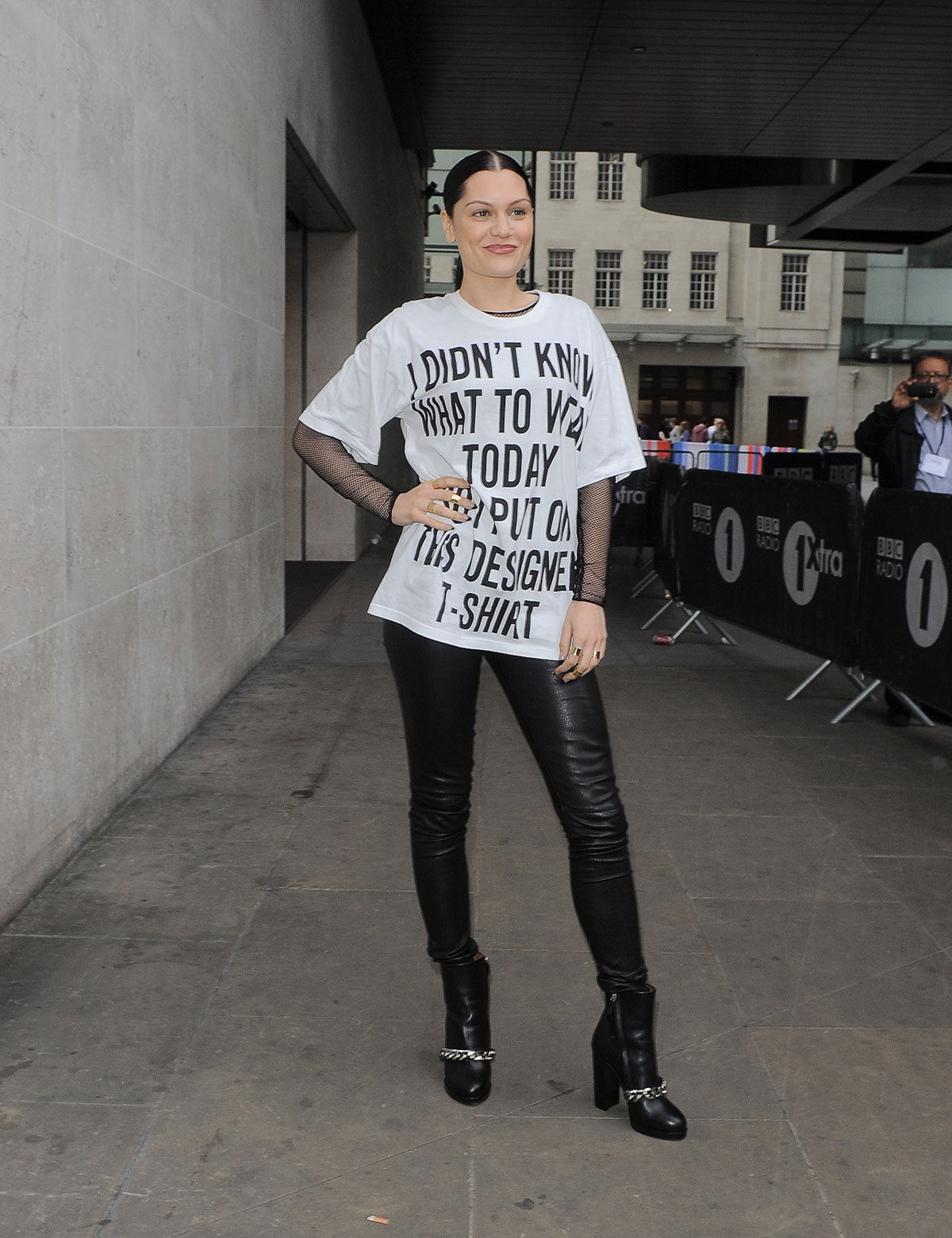 Jessie J leaving BBC Radio 1 Studios in London